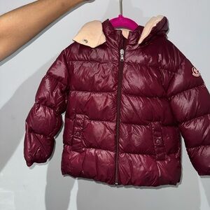 This Moncler jacket is a kids small| Dark red| Great condition